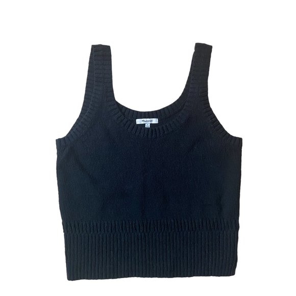 Madewell Minton Double Scoop Neck Boho Festival Neutral Knit Sweater Tank Top-S - Picture 5 of 15